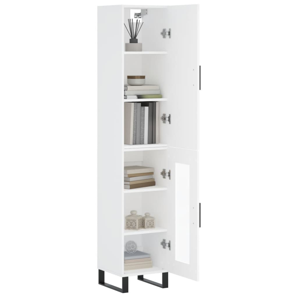 Image Buffet haut Blanc 34,5x34x180 cm Bois d'ingénierie | Xios Store SNC vidaXL Xios Store SNC