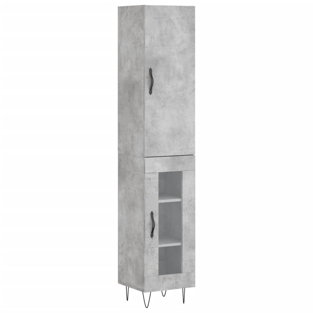 Image Buffet haut Gris béton 34,5x34x180 cm Bois d'ingénierie | Xios Store SNC vidaXL Xios Store SNC