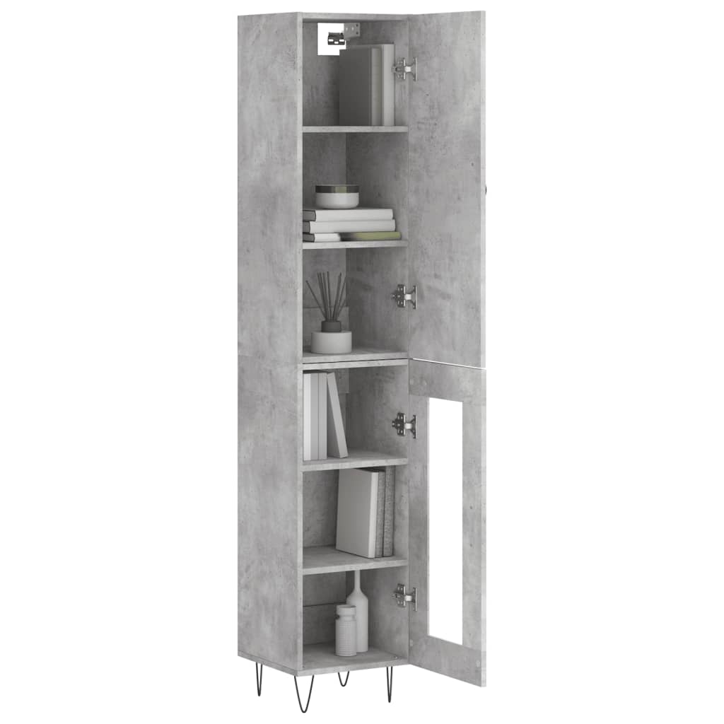 Image Buffet haut Gris béton 34,5x34x180 cm Bois d'ingénierie | Xios Store SNC vidaXL Xios Store SNC