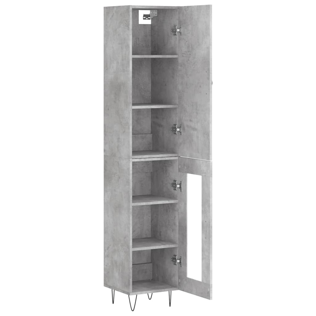 Image Buffet haut Gris béton 34,5x34x180 cm Bois d'ingénierie | Xios Store SNC vidaXL Xios Store SNC