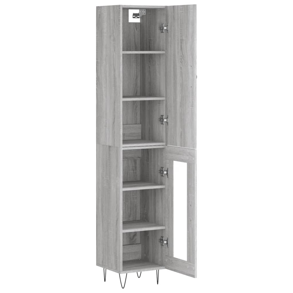 Image Buffet haut Sonoma gris 34,5x34x180 cm Bois d'ingénierie | Xios Store SNC vidaXL Xios Store SNC