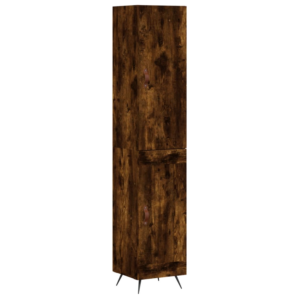 Image Buffet haut Chêne fumé 34,5x34x180 cm Bois d'ingénierie | Xios Store SNC vidaXL Xios Store SNC