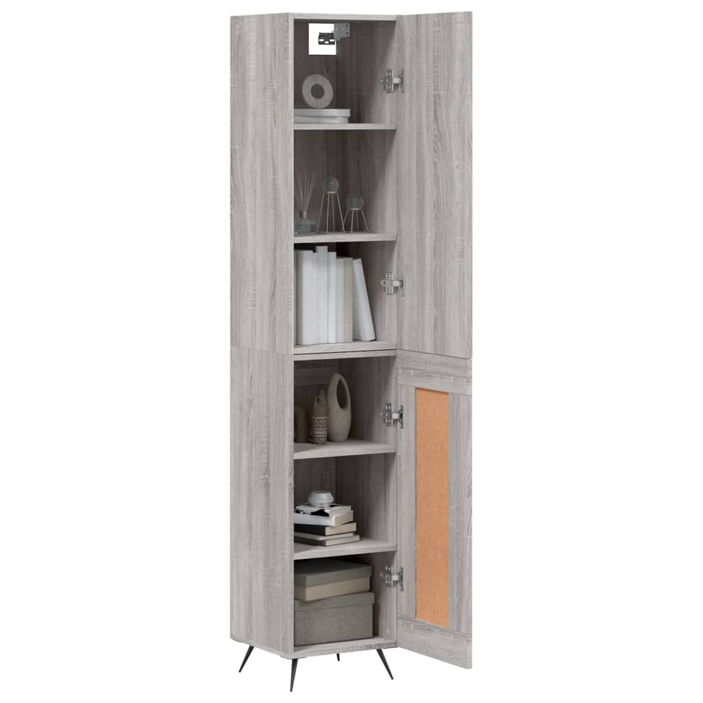 Image Buffet haut Sonoma gris 34,5x34x180 cm Bois d'ingénierie | Xios Store SNC vidaXL Xios Store SNC