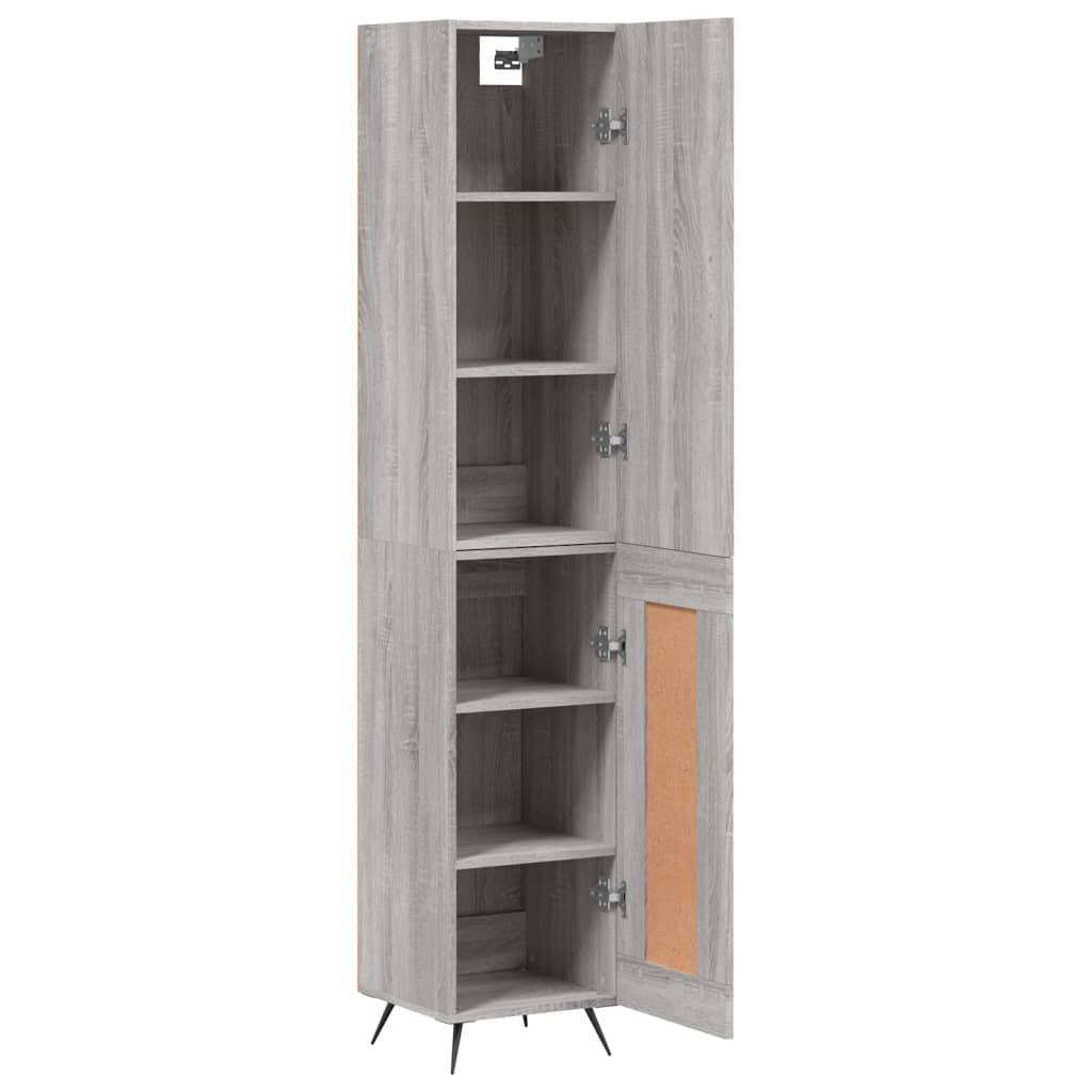 Image Buffet haut Sonoma gris 34,5x34x180 cm Bois d'ingénierie | Xios Store SNC vidaXL Xios Store SNC