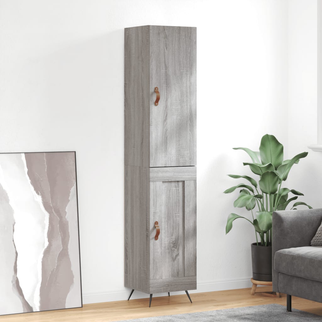 Image Buffet haut Sonoma gris 34,5x34x180 cm Bois d'ingénierie | Xios Store SNC vidaXL Xios Store SNC