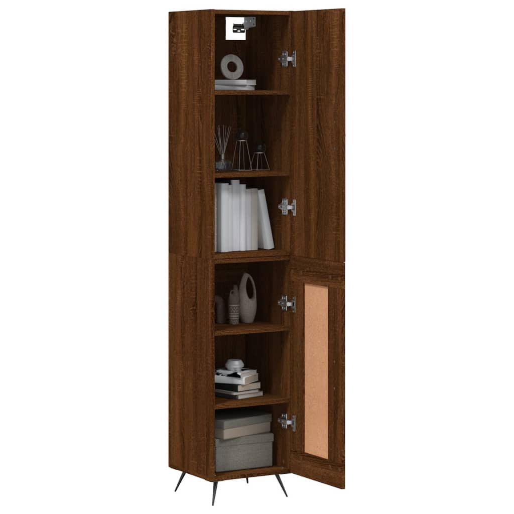 Image Buffet haut Chêne marron 34,5x34x180 cm Bois d'ingénierie | Xios Store SNC vidaXL Xios Store SNC