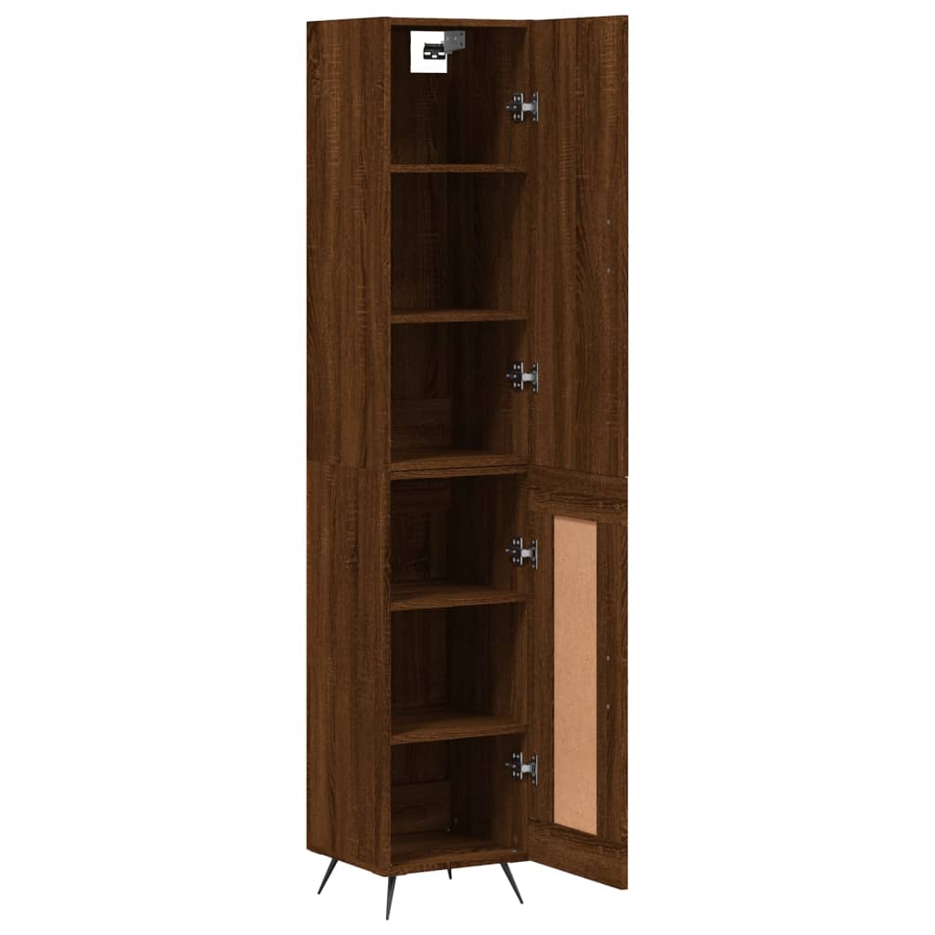 Image Buffet haut Chêne marron 34,5x34x180 cm Bois d'ingénierie | Xios Store SNC vidaXL Xios Store SNC