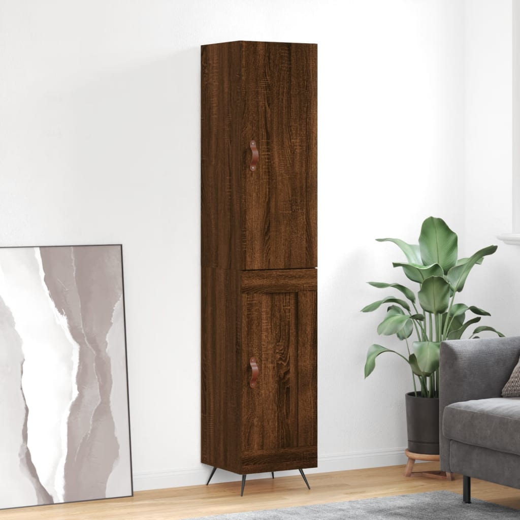 Image Buffet haut Chêne marron 34,5x34x180 cm Bois d'ingénierie | Xios Store SNC vidaXL Xios Store SNC