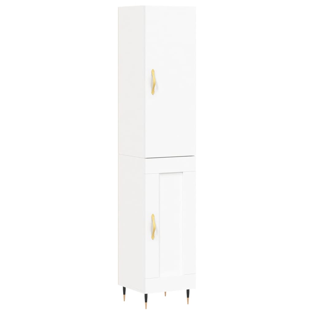 Image Buffet haut Blanc 34,5x34x180 cm Bois d'ingénierie | Xios Store SNC vidaXL Xios Store SNC