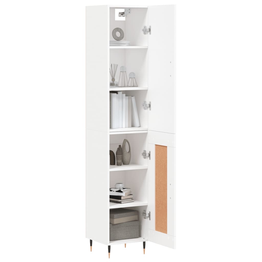 Image Buffet haut Blanc 34,5x34x180 cm Bois d'ingénierie | Xios Store SNC vidaXL Xios Store SNC