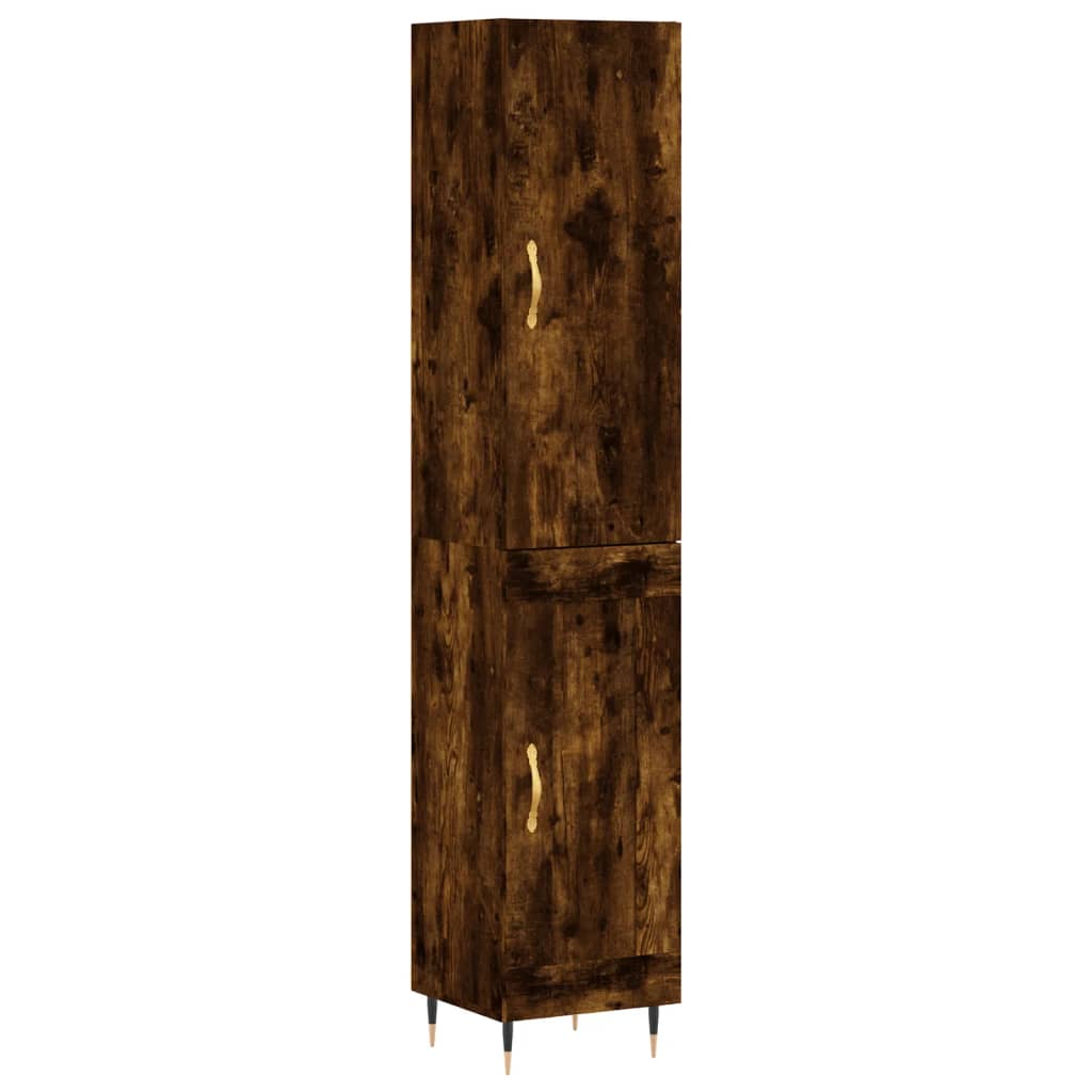 Image Buffet haut Chêne fumé 34,5x34x180 cm Bois d'ingénierie | Xios Store SNC vidaXL Xios Store SNC