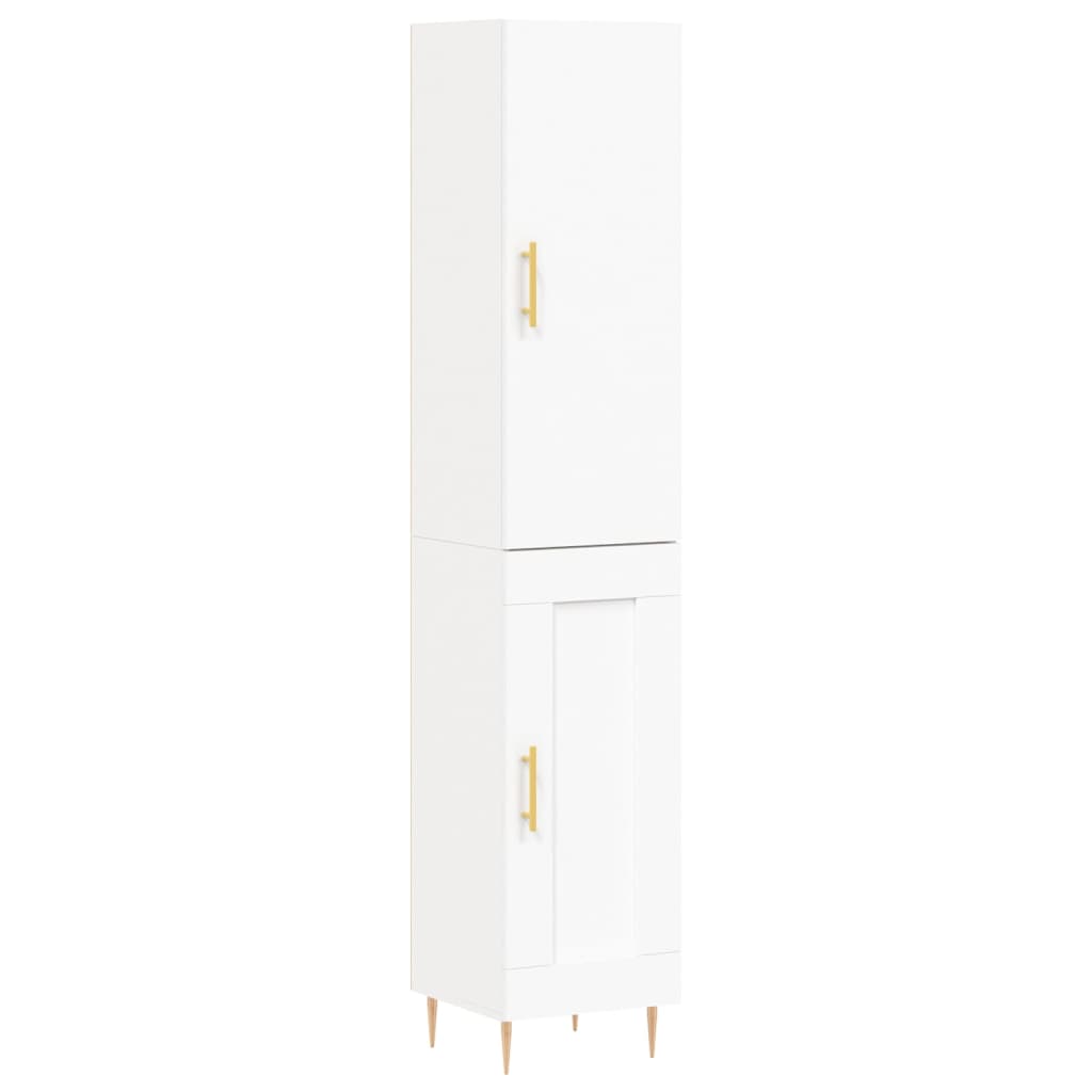 Image Buffet haut Blanc 34,5x34x180 cm Bois d'ingénierie | Xios Store SNC vidaXL Xios Store SNC