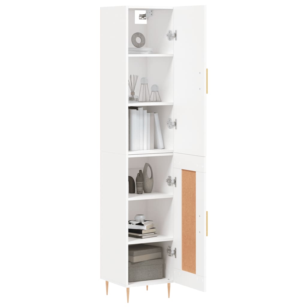 Image Buffet haut Blanc 34,5x34x180 cm Bois d'ingénierie | Xios Store SNC vidaXL Xios Store SNC