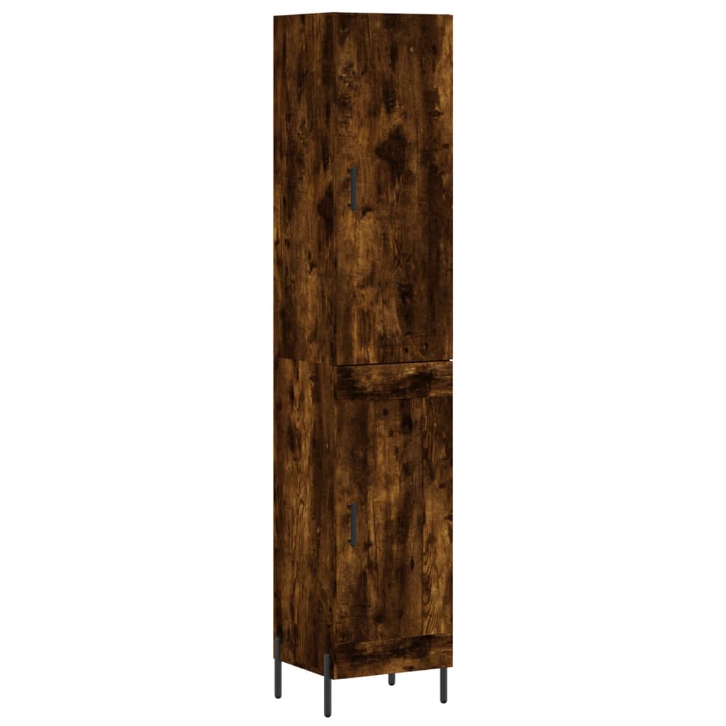 Image Buffet haut Chêne fumé 34,5x34x180 cm Bois d'ingénierie | Xios Store SNC vidaXL Xios Store SNC