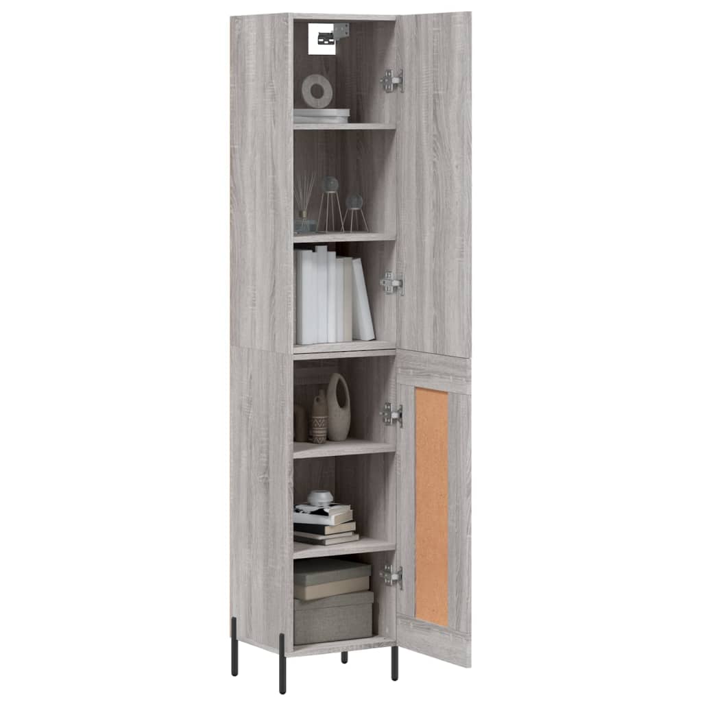 Image Buffet haut Sonoma gris 34,5x34x180 cm Bois d'ingénierie | Xios Store SNC vidaXL Xios Store SNC