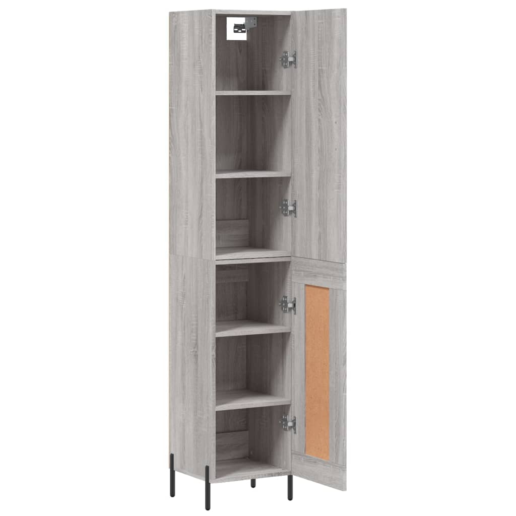 Image Buffet haut Sonoma gris 34,5x34x180 cm Bois d'ingénierie | Xios Store SNC vidaXL Xios Store SNC