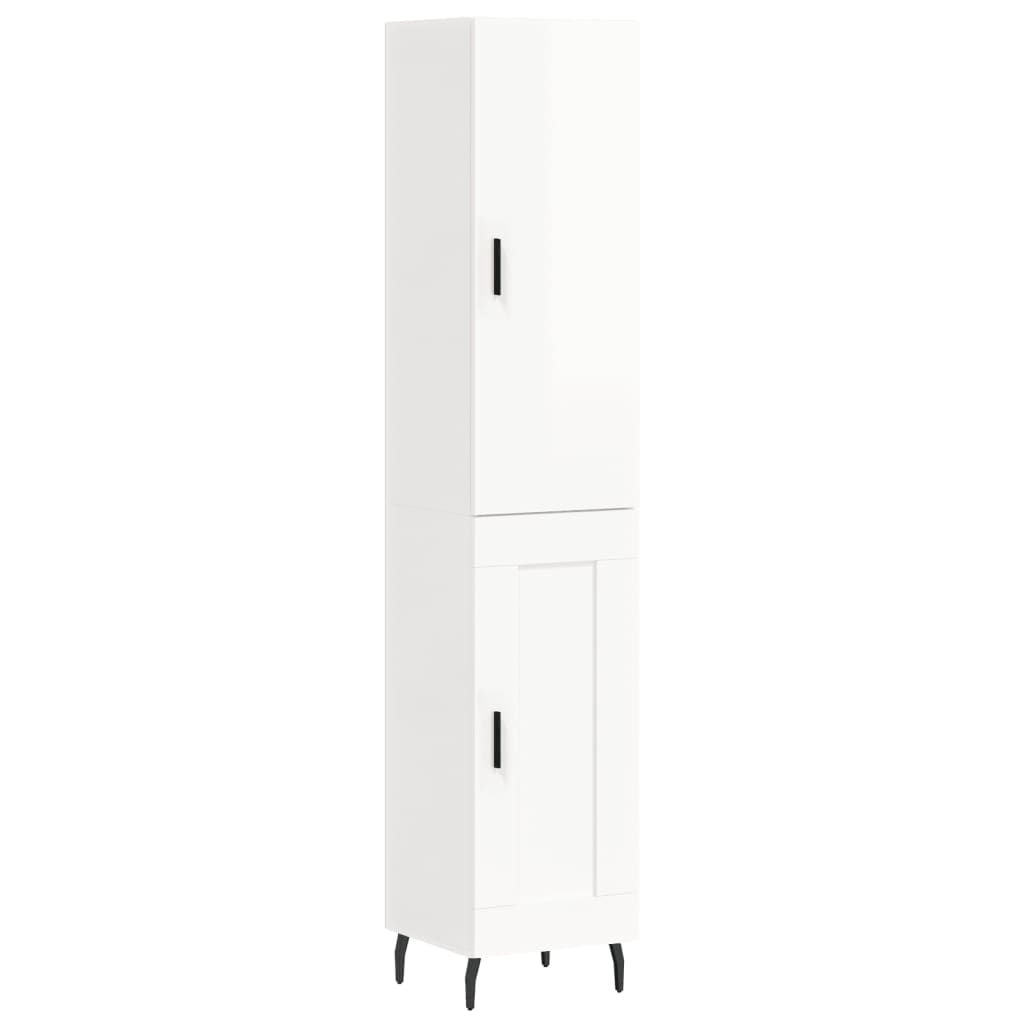 Image Buffet haut Blanc brillant 34,5x34x180 cm Bois d'ingénierie | Xios Store SNC vidaXL Xios Store SNC