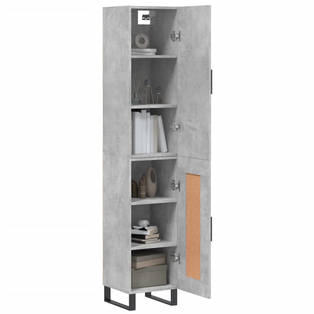 Image Buffet haut Gris béton 34,5x34x180 cm Bois d'ingénierie | Xios Store SNC vidaXL Xios Store SNC