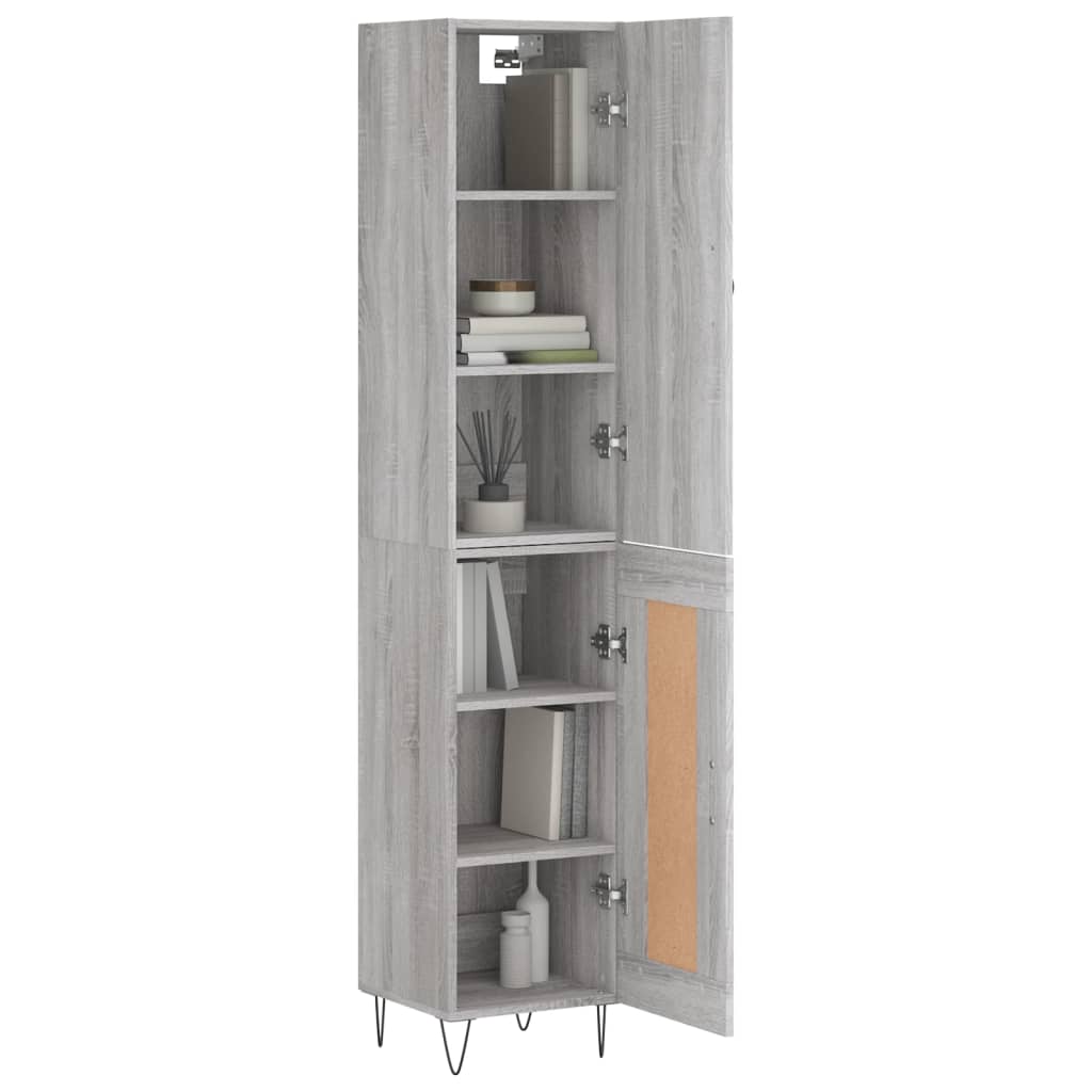 Image Buffet haut Sonoma gris 34,5x34x180 cm Bois d'ingénierie | Xios Store SNC vidaXL Xios Store SNC