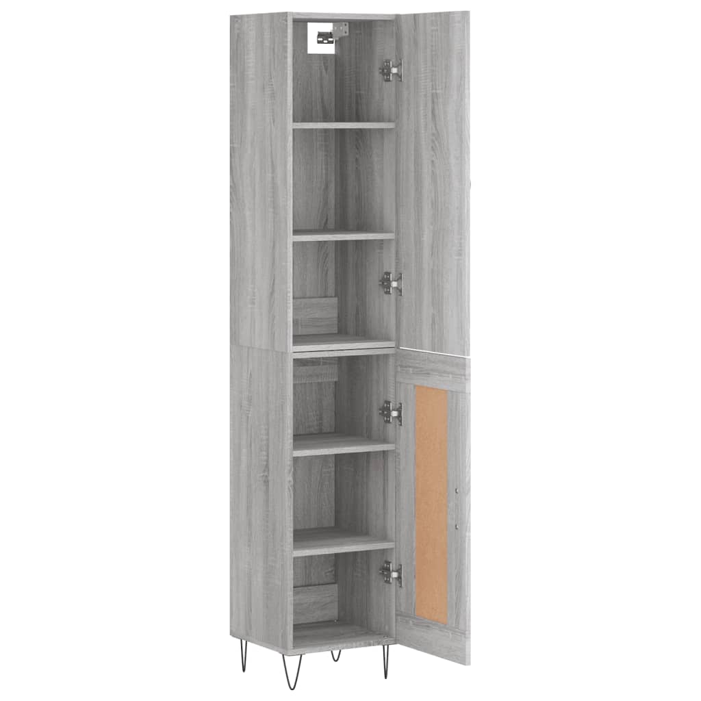 Image Buffet haut Sonoma gris 34,5x34x180 cm Bois d'ingénierie | Xios Store SNC vidaXL Xios Store SNC