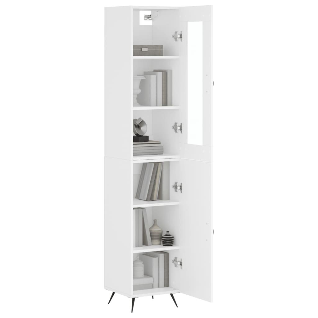 Image Buffet haut Blanc 34,5x34x180 cm Bois d'ingénierie | Xios Store SNC vidaXL Xios Store SNC