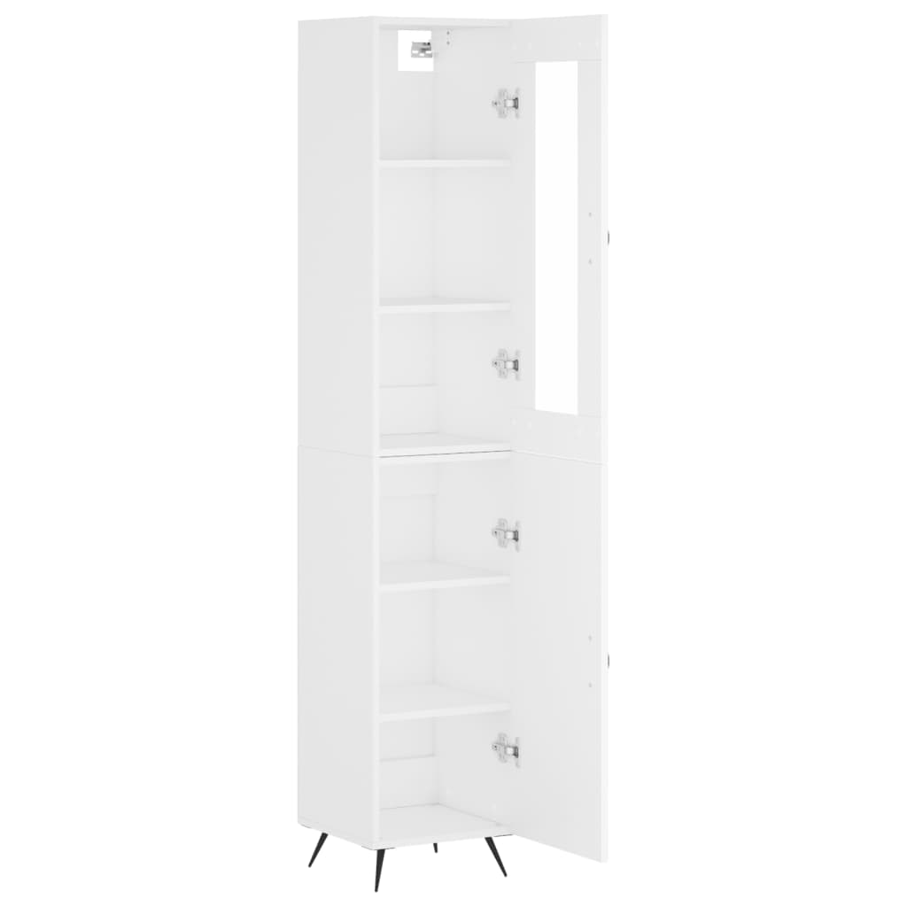 Image Buffet haut Blanc 34,5x34x180 cm Bois d'ingénierie | Xios Store SNC vidaXL Xios Store SNC