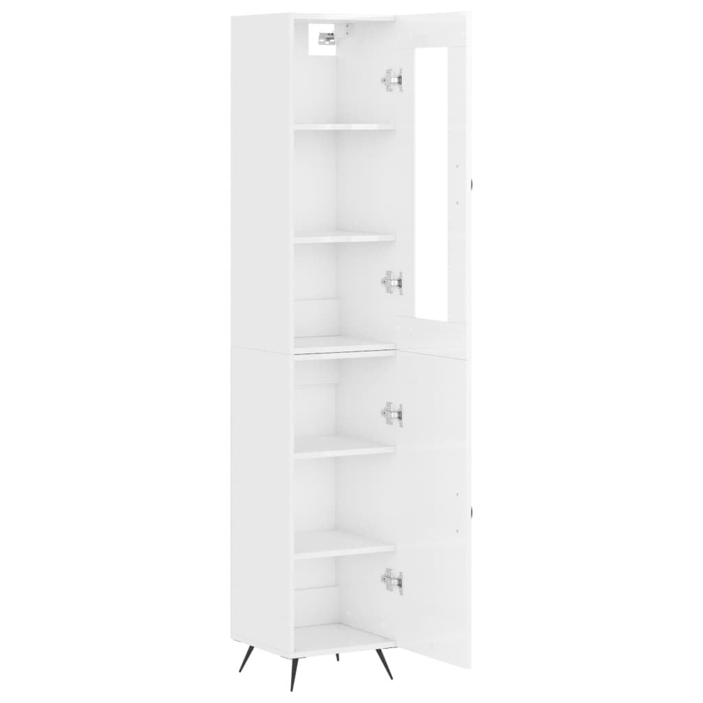 Image Buffet haut Blanc brillant 34,5x34x180 cm Bois d'ingénierie | Xios Store SNC vidaXL Xios Store SNC