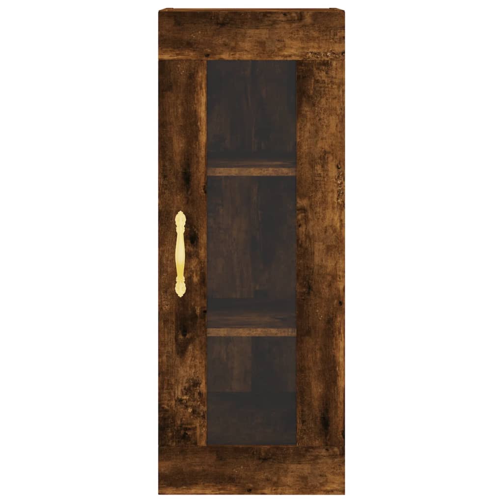 Image Buffet haut Chêne fumé 34,5x34x180 cm Bois d'ingénierie | Xios Store SNC vidaXL Xios Store SNC