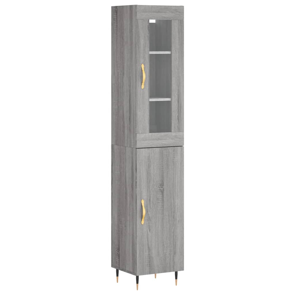 Image Buffet haut Sonoma gris 34,5x34x180 cm Bois d'ingénierie | Xios Store SNC vidaXL Xios Store SNC