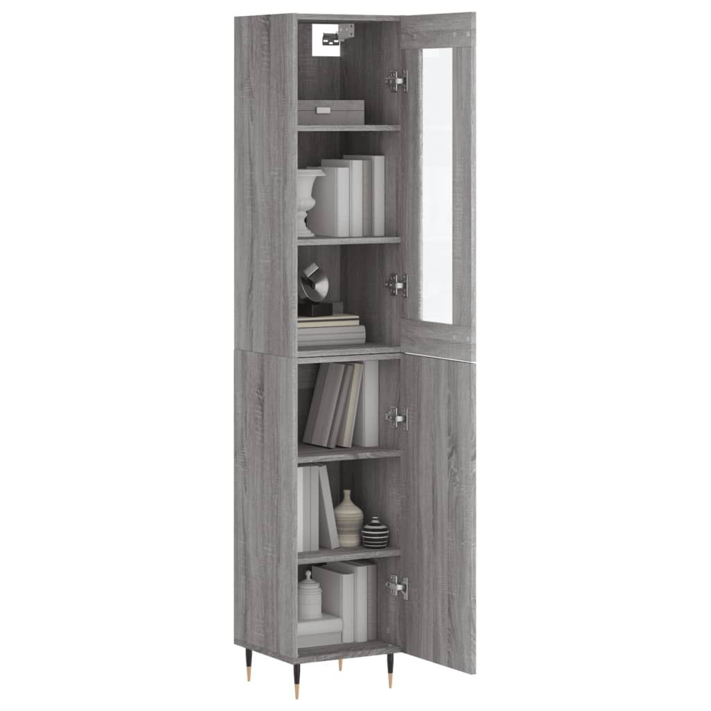 Image Buffet haut Sonoma gris 34,5x34x180 cm Bois d'ingénierie | Xios Store SNC vidaXL Xios Store SNC