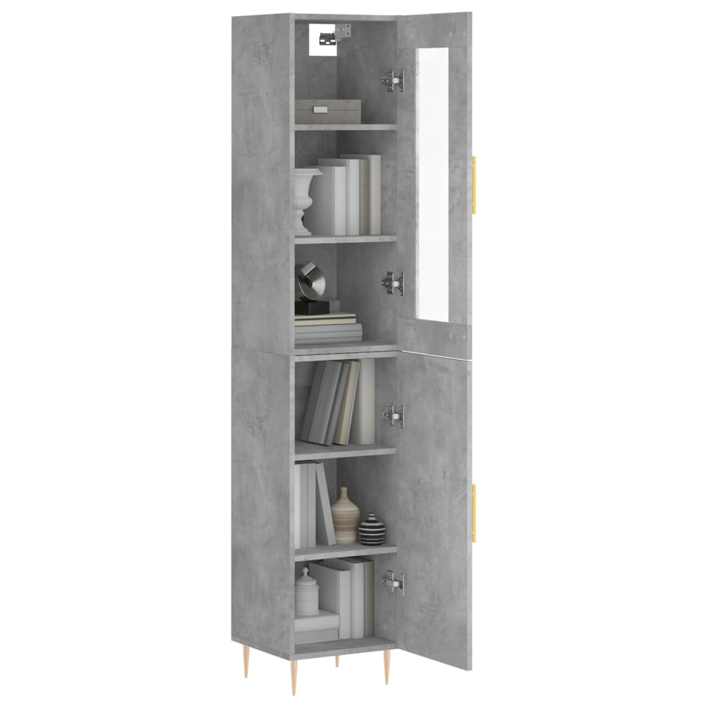 Image Buffet haut Gris béton 34,5x34x180 cm Bois d'ingénierie | Xios Store SNC vidaXL Xios Store SNC