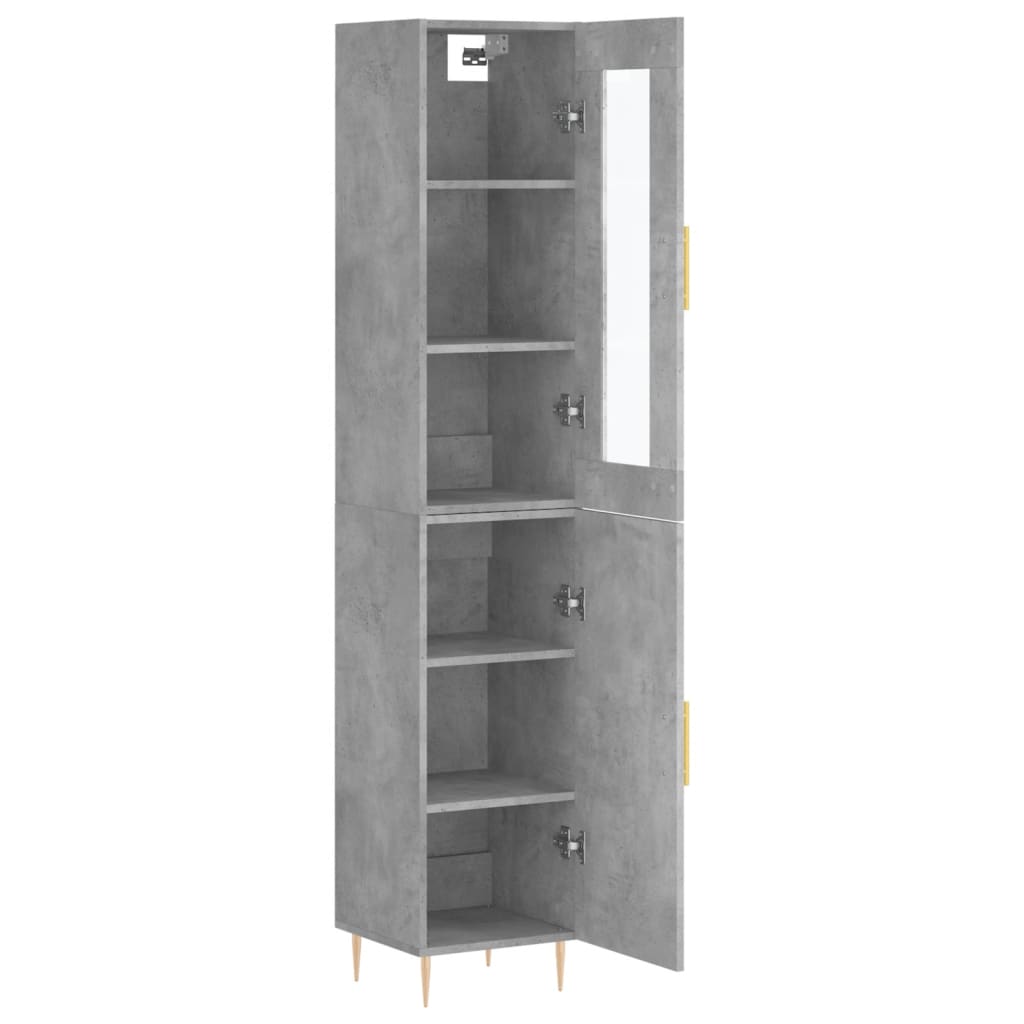 Image Buffet haut Gris béton 34,5x34x180 cm Bois d'ingénierie | Xios Store SNC vidaXL Xios Store SNC