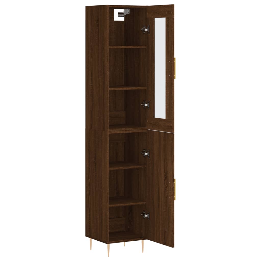 Image Buffet haut Chêne marron 34,5x34x180 cm Bois d'ingénierie | Xios Store SNC vidaXL Xios Store SNC