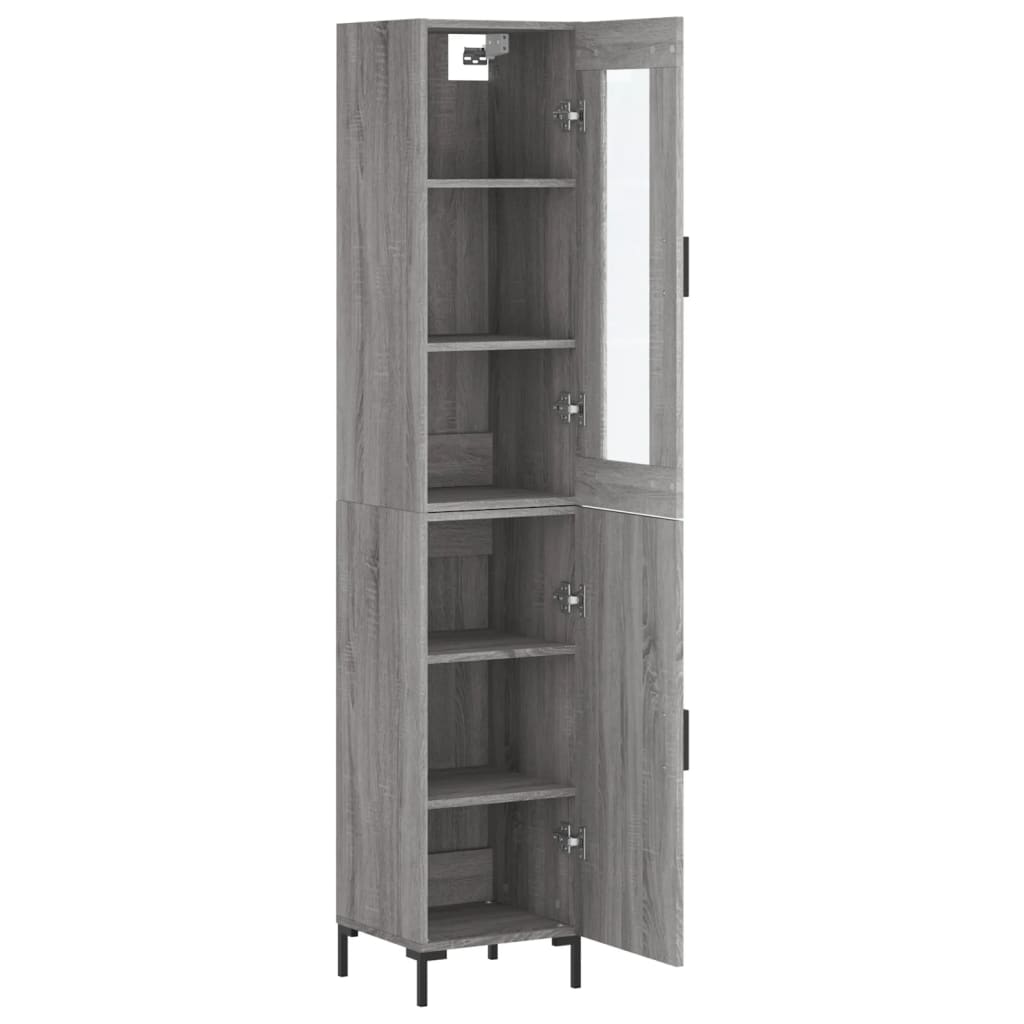 Image Buffet haut Sonoma gris 34,5x34x180 cm Bois d'ingénierie | Xios Store SNC vidaXL Xios Store SNC