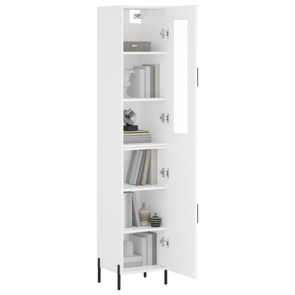 Image Buffet haut Blanc 34,5x34x180 cm Bois d'ingénierie | Xios Store SNC vidaXL Xios Store SNC