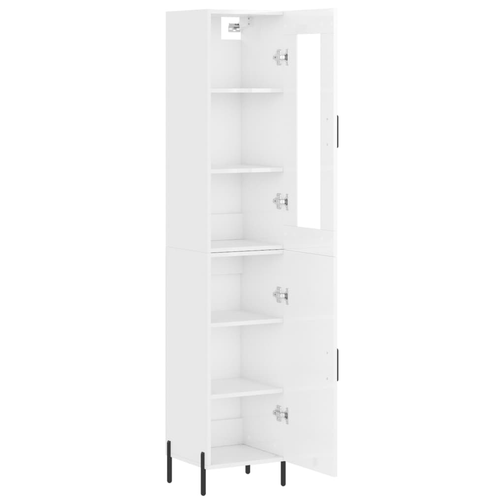 Image Buffet haut Blanc brillant 34,5x34x180 cm Bois d'ingénierie | Xios Store SNC vidaXL Xios Store SNC