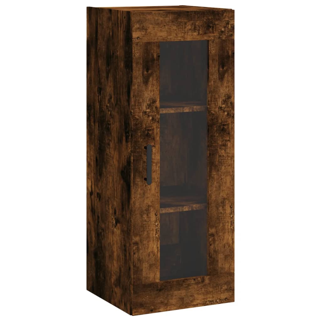 Image Buffet haut Chêne fumé 34,5x34x180 cm Bois d'ingénierie | Xios Store SNC vidaXL Xios Store SNC