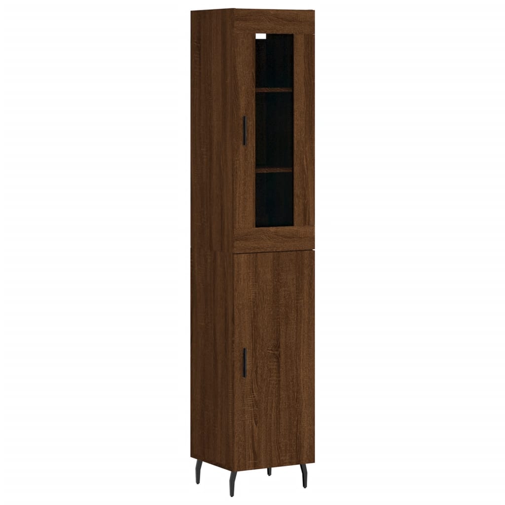 Image Buffet haut Chêne marron 34,5x34x180 cm Bois d'ingénierie | Xios Store SNC vidaXL Xios Store SNC