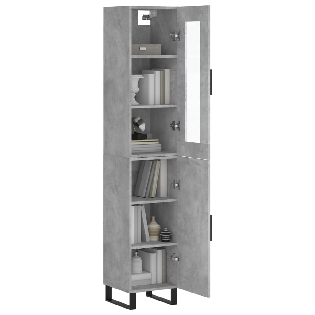 Image Buffet haut Gris béton 34,5x34x180 cm Bois d'ingénierie | Xios Store SNC vidaXL Xios Store SNC