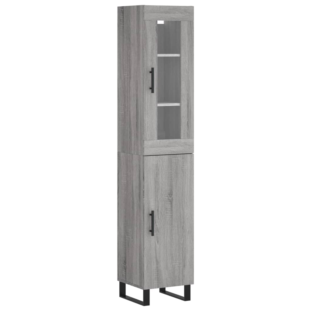 Image Buffet haut Sonoma gris 34,5x34x180 cm Bois d'ingénierie | Xios Store SNC vidaXL Xios Store SNC