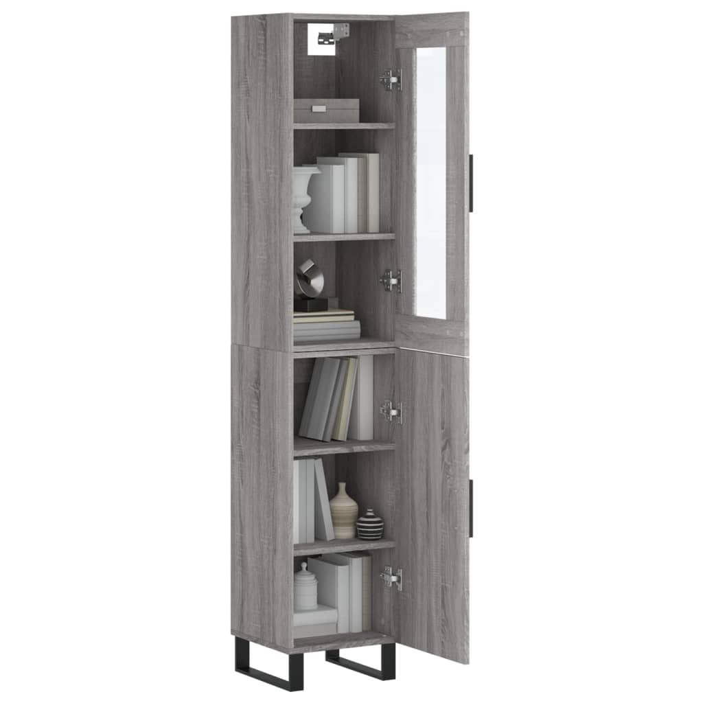 Image Buffet haut Sonoma gris 34,5x34x180 cm Bois d'ingénierie | Xios Store SNC vidaXL Xios Store SNC