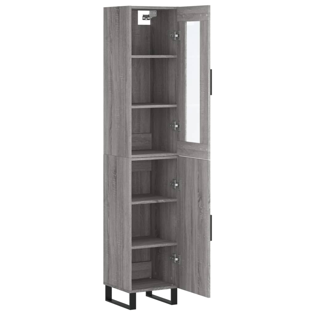 Image Buffet haut Sonoma gris 34,5x34x180 cm Bois d'ingénierie | Xios Store SNC vidaXL Xios Store SNC