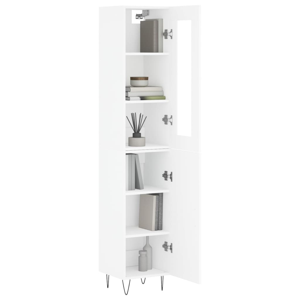 Image Buffet haut Blanc 34,5x34x180 cm Bois d'ingénierie | Xios Store SNC vidaXL Xios Store SNC