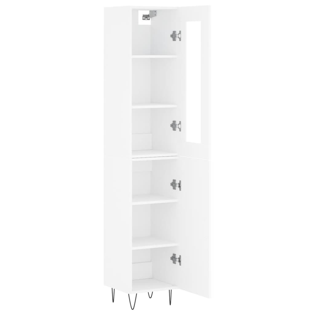 Image Buffet haut Blanc 34,5x34x180 cm Bois d'ingénierie | Xios Store SNC vidaXL Xios Store SNC