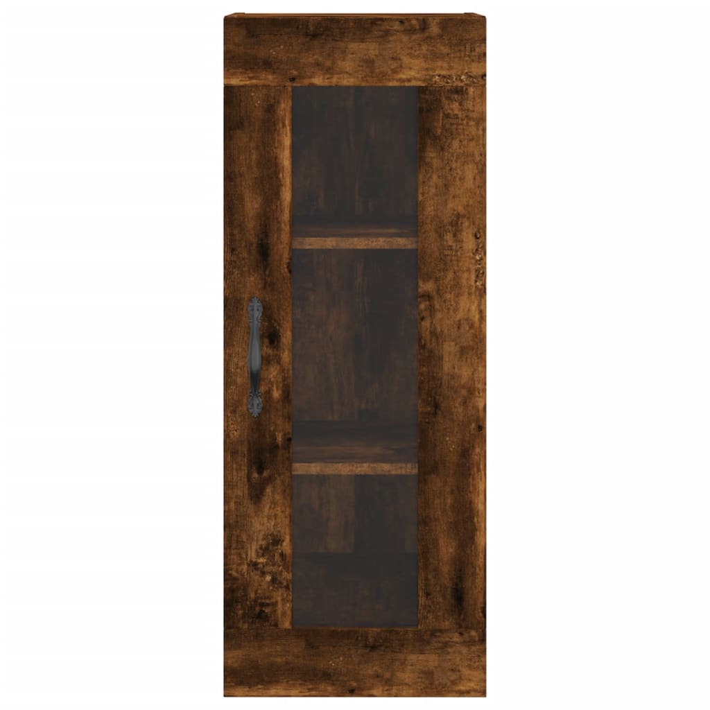 Image Buffet haut Chêne fumé 34,5x34x180 cm Bois d'ingénierie | Xios Store SNC vidaXL Xios Store SNC