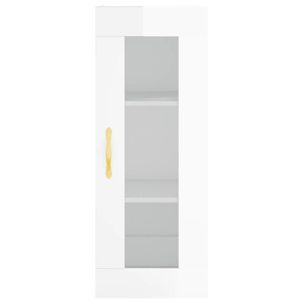 Image Buffet haut Blanc brillant 34,5x34x180 cm Bois d'ingénierie | Xios Store SNC vidaXL Xios Store SNC