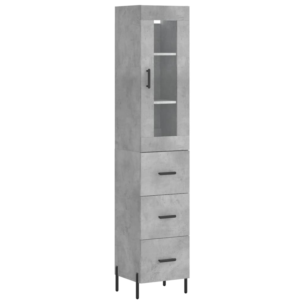 Image Buffet haut Gris béton 34,5x34x180 cm Bois d'ingénierie | Xios Store SNC vidaXL Xios Store SNC