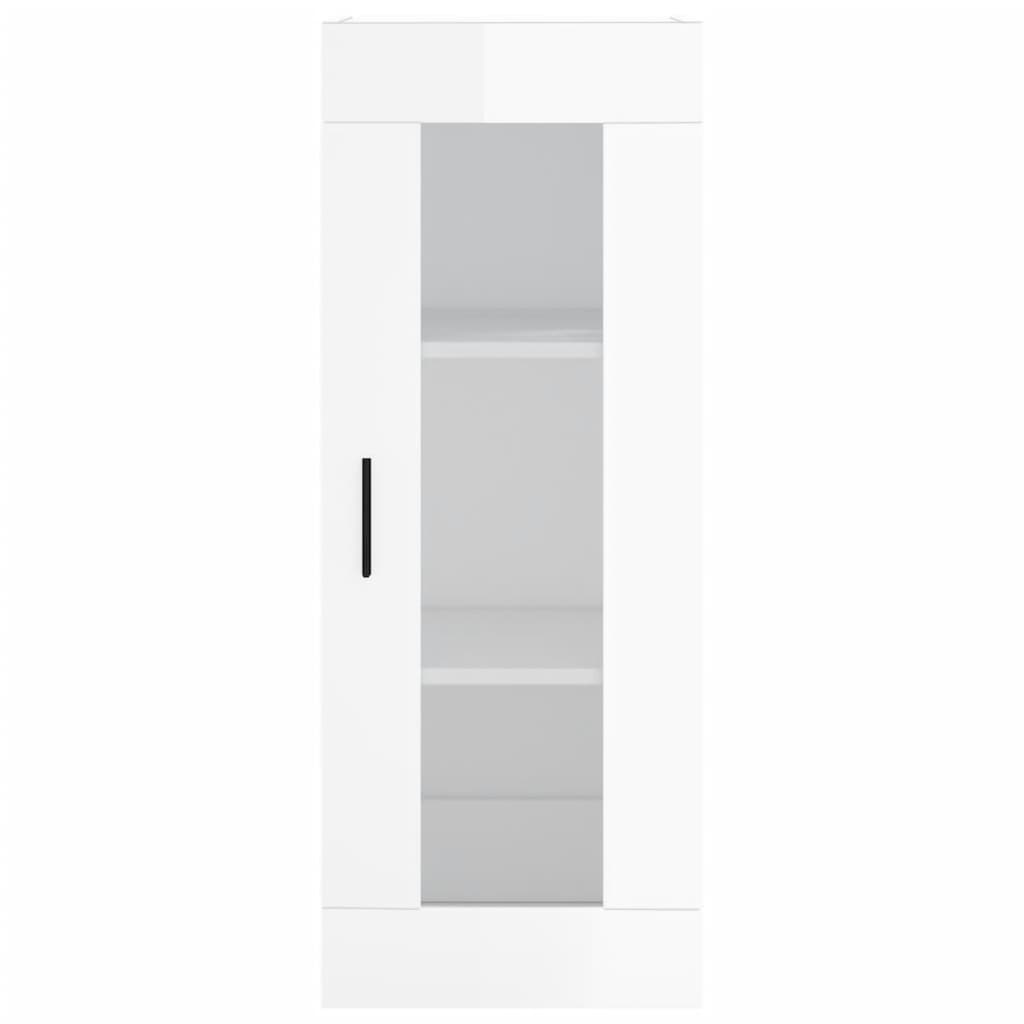 Image Buffet haut Blanc brillant 34,5x34x180 cm Bois d'ingénierie | Xios Store SNC vidaXL Xios Store SNC