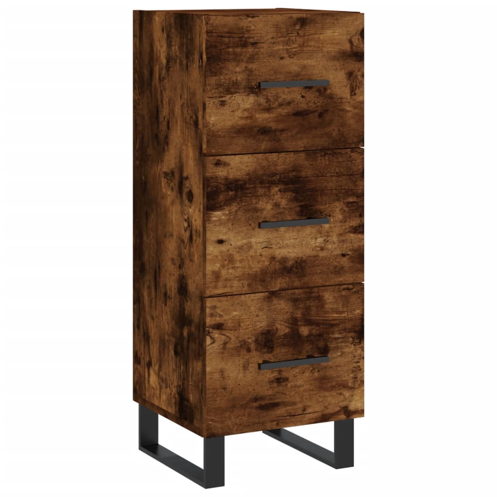 Image Buffet haut Chêne fumé 34,5x34x180 cm Bois d'ingénierie | Xios Store SNC vidaXL Xios Store SNC