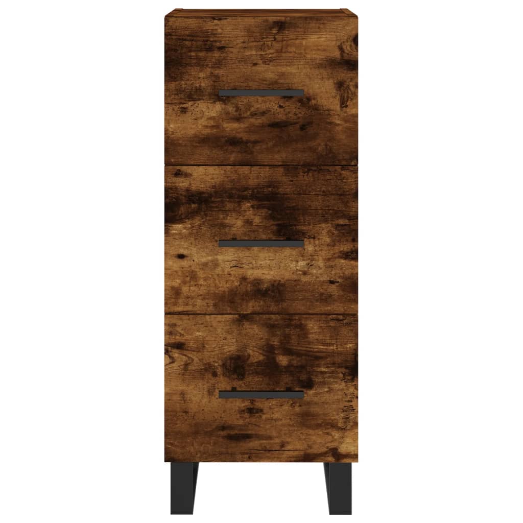 Image Buffet haut Chêne fumé 34,5x34x180 cm Bois d'ingénierie | Xios Store SNC vidaXL Xios Store SNC